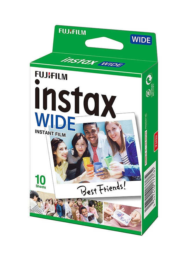 Instax Instant Color Film Wide Picture Format Pack Of 10 Multicolor