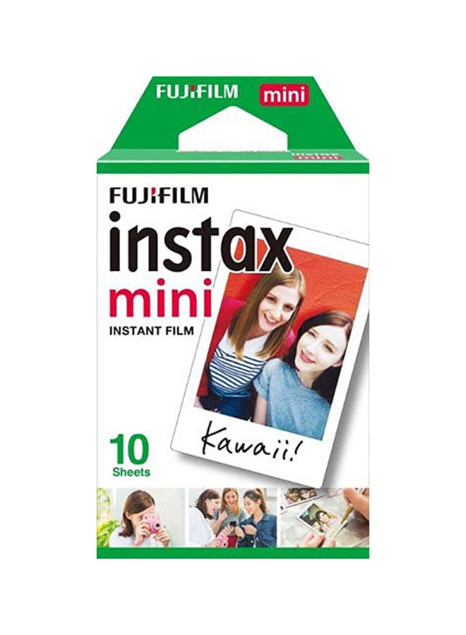 Instax Mini Instant Film 10 Sheets Pack For Instax Mini 7, 7s, 8, 25, 50 Multicolour White