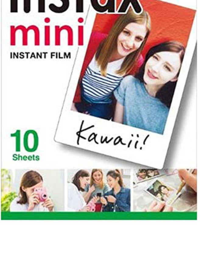 Instax Mini Instant Film 10 Sheets Pack For Instax Mini 7, 7s, 8, 25, 50 Multicolour White