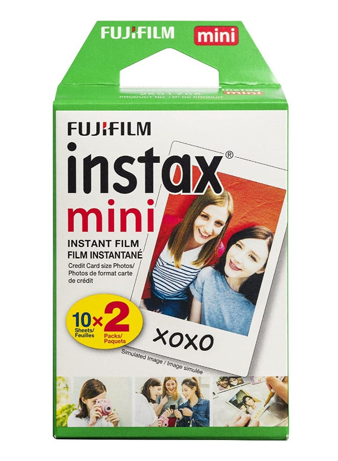 Instax Mini Instant Film 10 Sheets x 2 Packs White