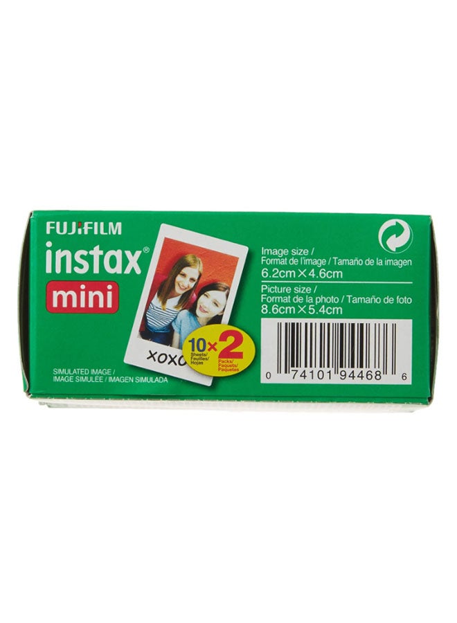 Instax Mini Instant Film 10 Sheets x 2 Packs White