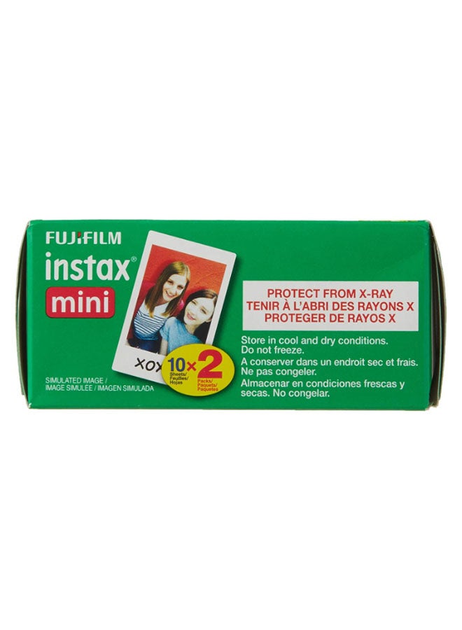 Instax Mini Instant Film 10 Sheets x 2 Packs White