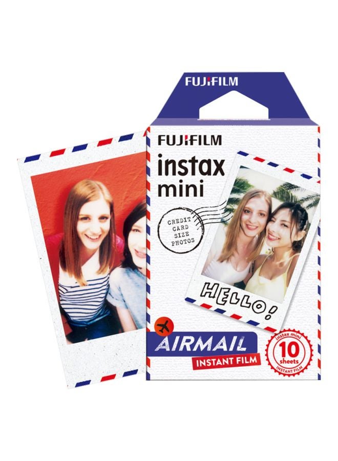 10-Sheet Instant Film Photography Paper For Instax Mini Camera Series White/Red/Blue