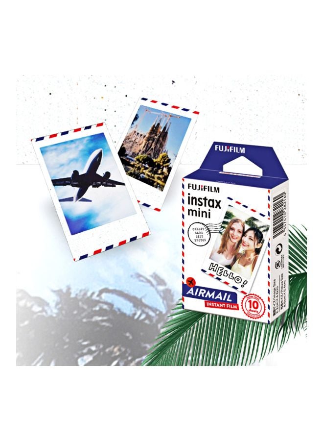 10-Sheet Instant Film Photography Paper For Instax Mini Camera Series White/Red/Blue