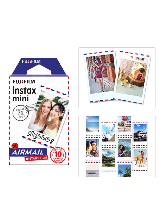 10-Sheet Instant Film Photography Paper For Instax Mini Camera Series White/Red/Blue