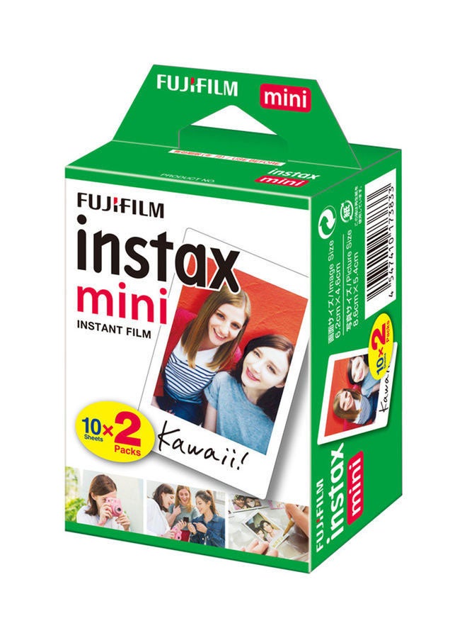 20-Sheet Instax Mini Film Photo Paper 54x86mm White