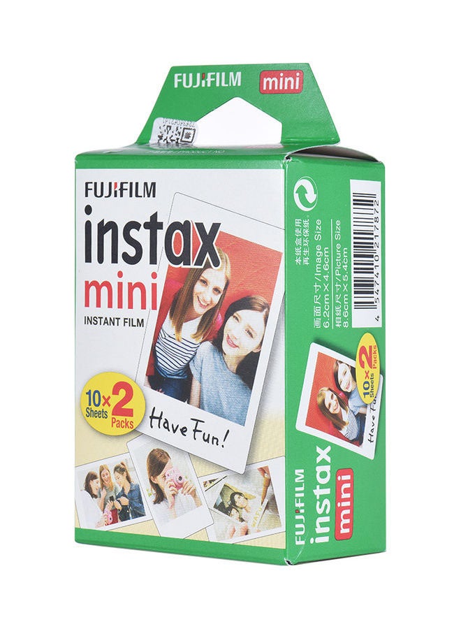 20-Sheet Instax Mini Film Photo Paper 54x86mm White