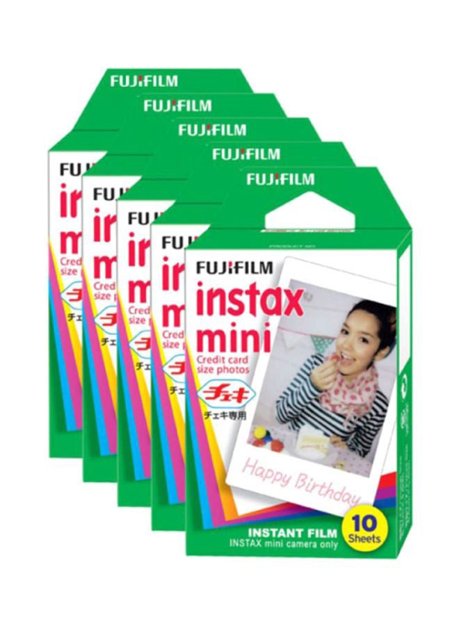 Instax Mini Instant Film Pack Of 5 x 10 Sheets White