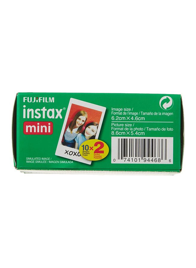 Instax Mini Instant Film 20 Sheets Pack For Instax 8/7s White White