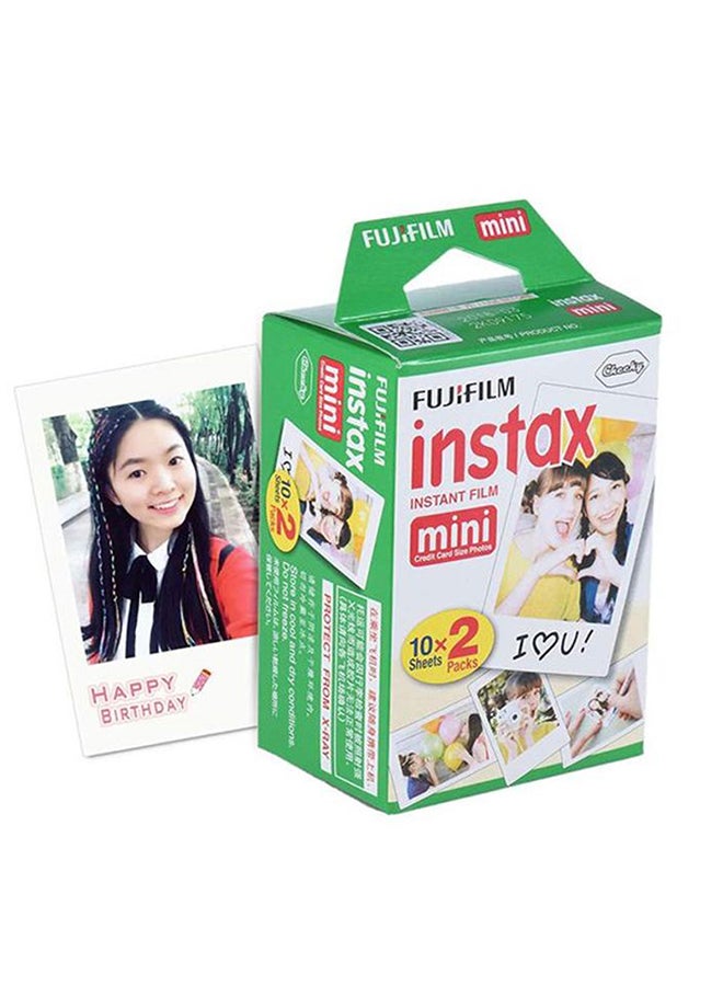 Instax Mini Instant Film 20 Sheets Pack For Instax 8/7s White White