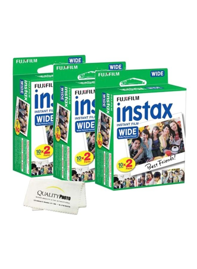 Pack Of 3 Instax Wide Instant Film white