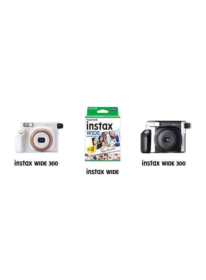 Pack Of 3 Instax Wide Instant Film white