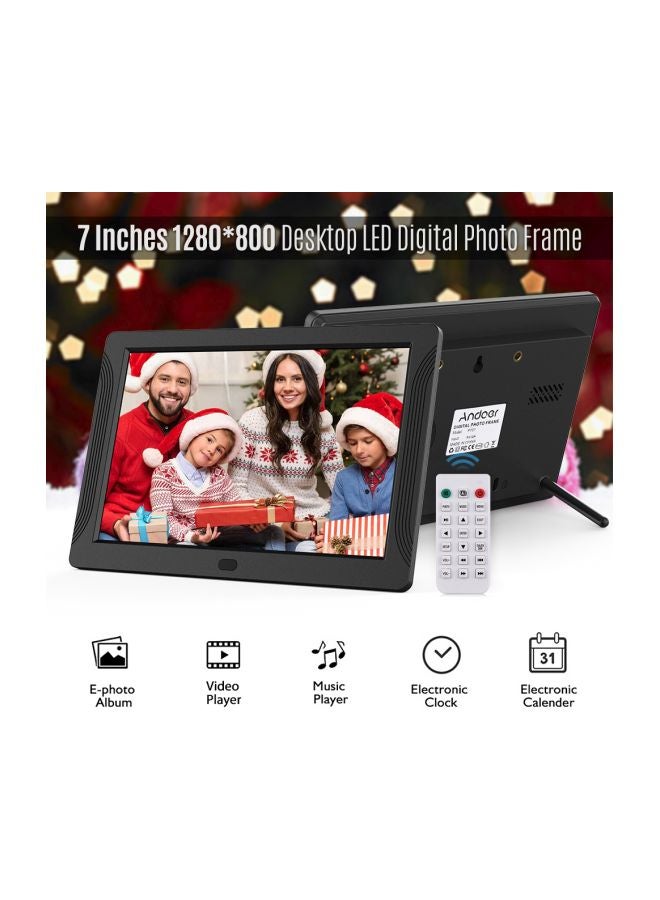 LED Digital Photo Frame With Remote Control Black