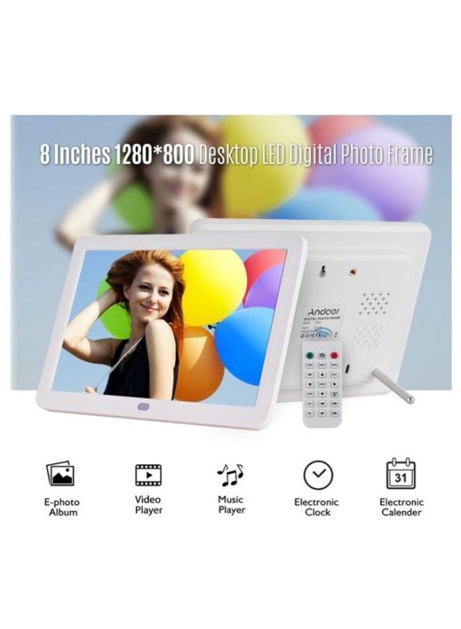 LED Digital Photo Frame With Remote Control White