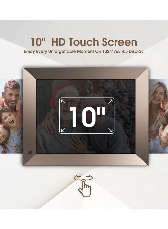 10 Inch Wifi Digital Picture Frameadjustable Magnetic Standips Touch Screen Hd Display16Gb Storagemotion Sensorautorotateshare Photos And Video Via App And Email(Classic 10 Elite)