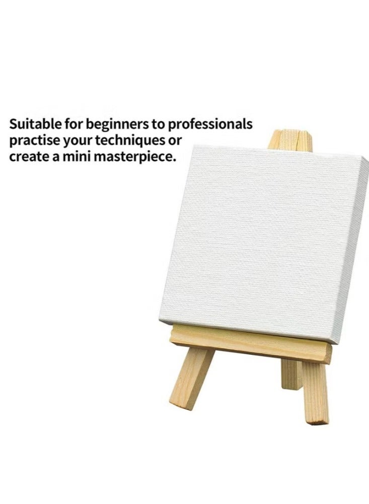 Mini Canvas With Easel White/Brown