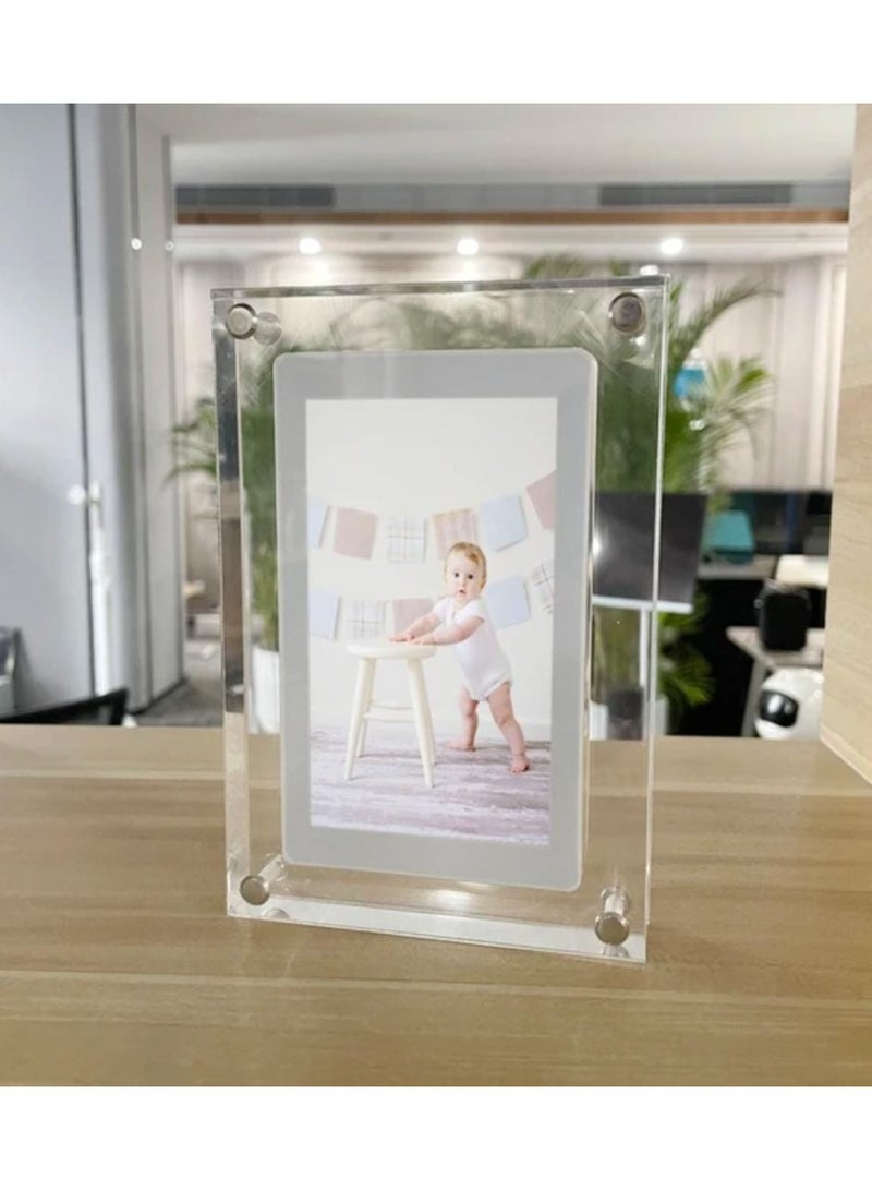 Acrylic Digital Frame - (7 Inch)Transparent Photo Frame Design Digital Photo Frame-IPS HD Screen Photo/Music/Video Playback