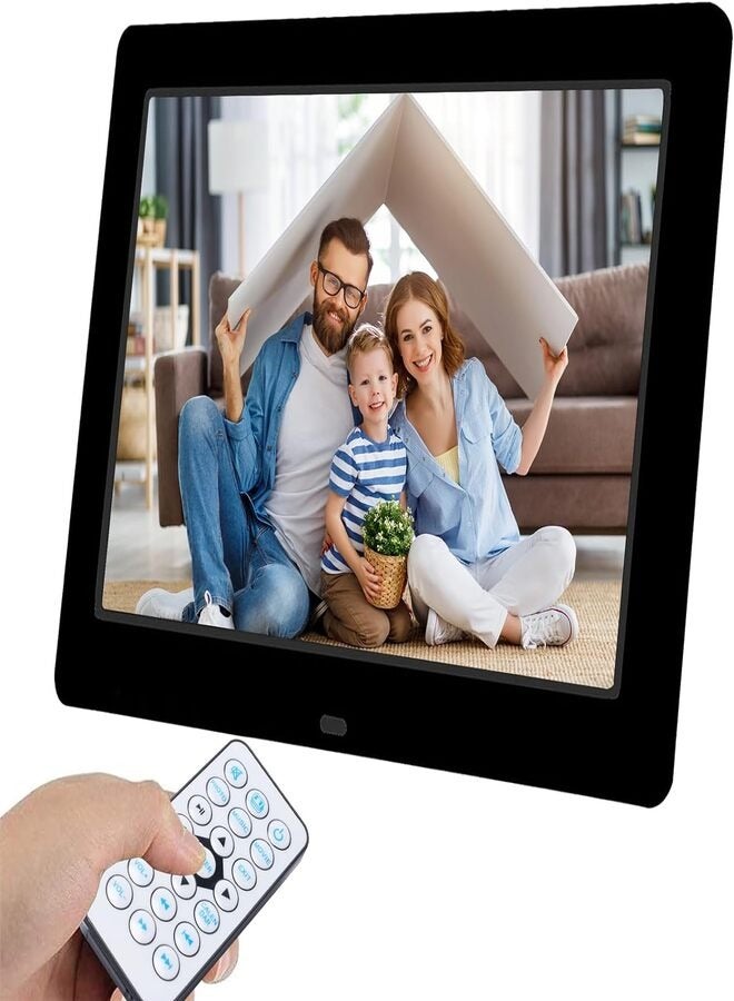 14 Inch Smart Digital Frame, 1280x800P with Remote Control, 1080P High Resolution Video Playback, Auto On/Off Timer, Easy Plug, Play for All Ages, Black