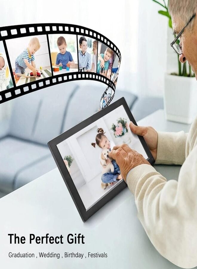 14 Inch Smart Digital Frame, 1280x800P with Remote Control, 1080P High Resolution Video Playback, Auto On/Off Timer, Easy Plug, Play for All Ages, Black