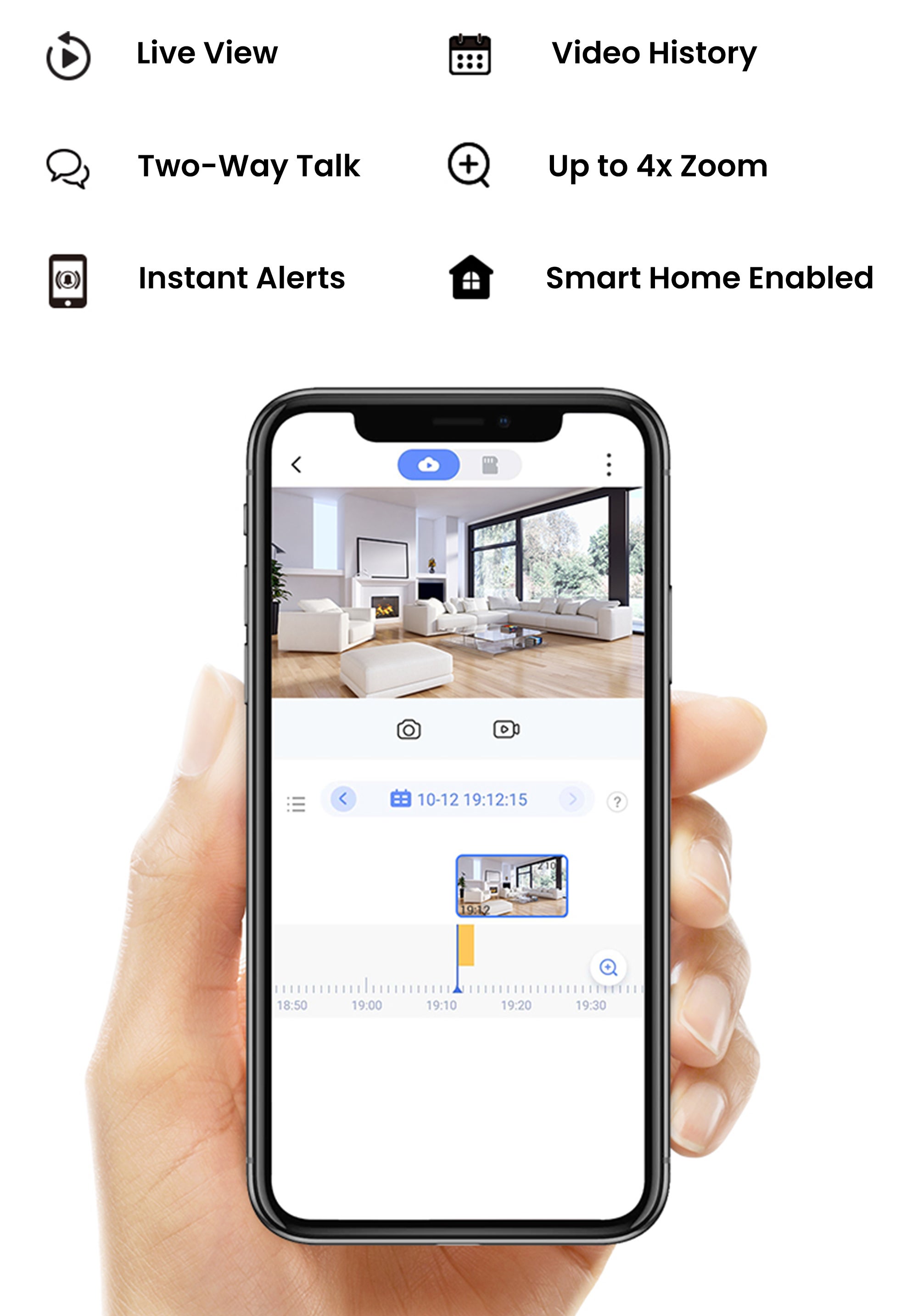 C6W Pan & Tilt Wi-Fi Camera 4MP 4mm (83°), 360° Panoramic View, 2K Resolution, Privacy Shutter, MicroSD Card up to 256 GB, Auto-Zoom Tracking, True-WDR, Two-Way Talk, EZVIZ Cloud Play Storage, Person Detection, Infrared Night Vision up to 10m (33 ft.) - CS-C6W-A0-3H4WF Black