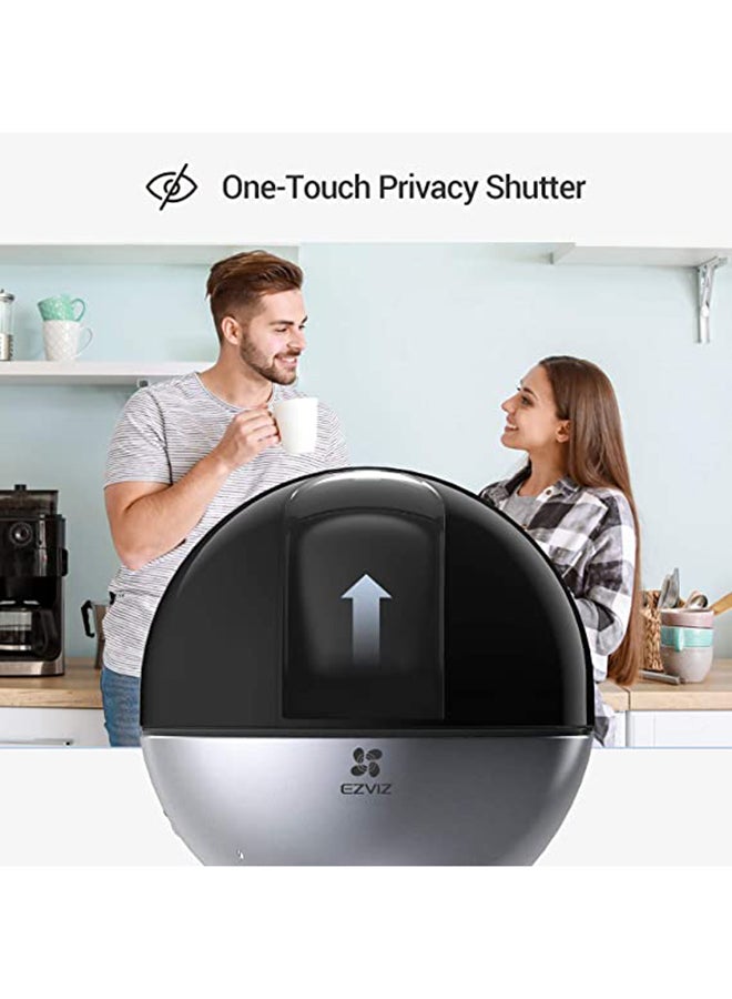 C6W Pan & Tilt Wi-Fi Camera 4MP 4mm (83°), 360° Panoramic View, 2K Resolution, Privacy Shutter, MicroSD Card up to 256 GB, Auto-Zoom Tracking, True-WDR, Two-Way Talk, EZVIZ Cloud Play Storage, Person Detection, Infrared Night Vision up to 10m (33 ft.) - CS-C6W-A0-3H4WF Black