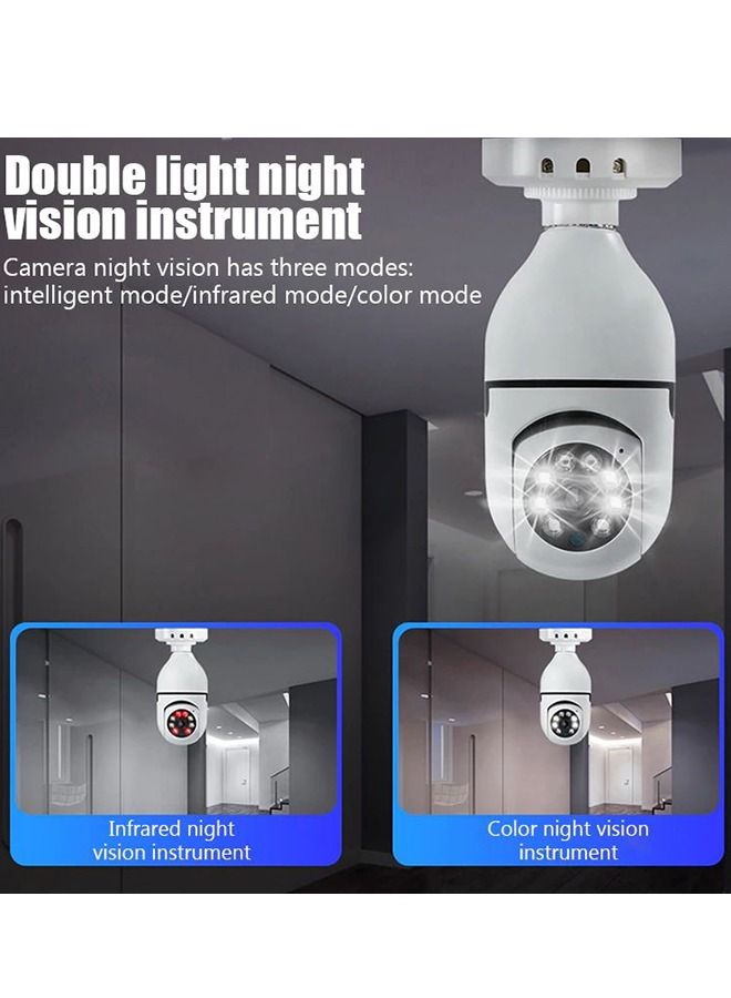 360 Degree Wireless WIFI Light Bulb Security Camera With Motion Detection And Two Way Audio System