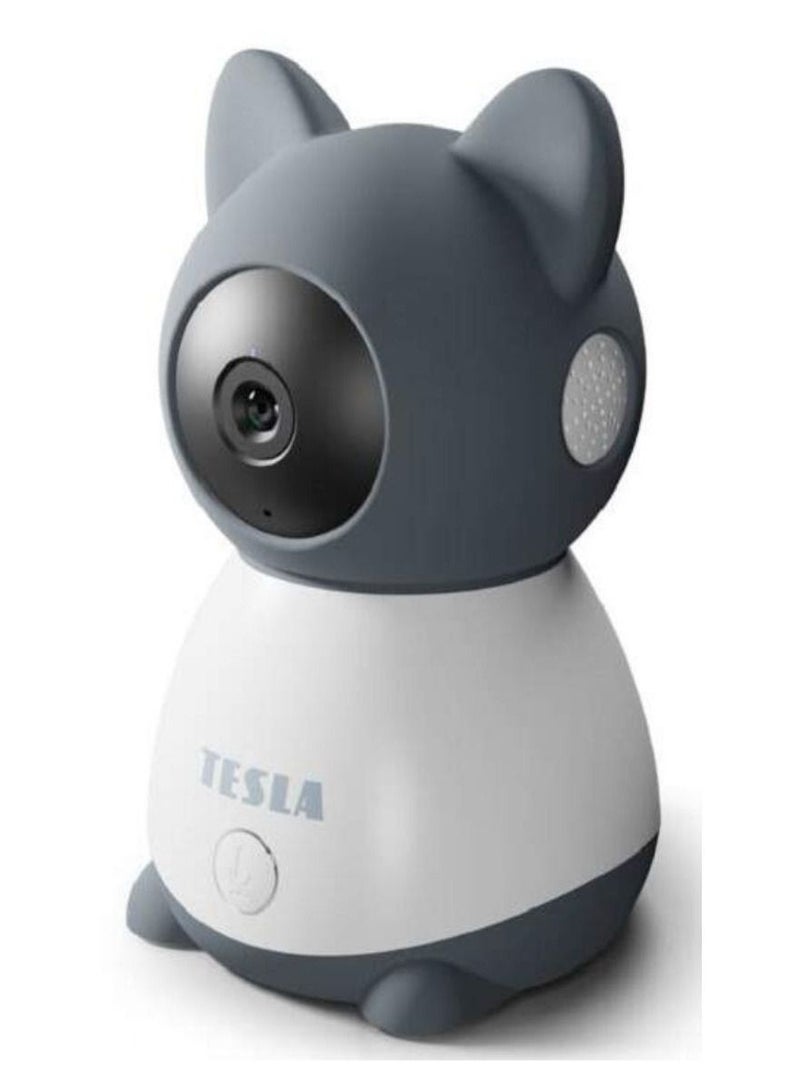 Smart 360 Degree Baby Camera with Motion & Sound Detection & HD Resolution & Tesla Home App - Grey