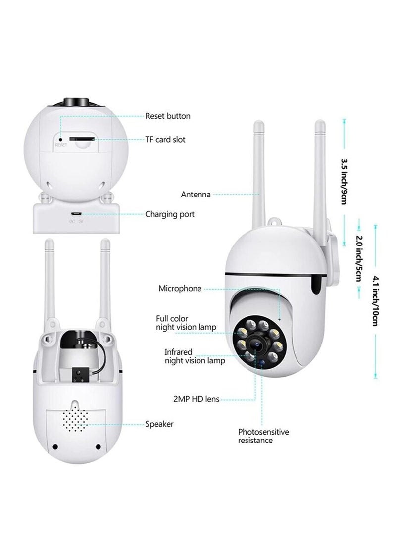 Security Cameras for Home Security, 2.4GHz & 5GHz WiFi Outdoor Cameras, 1080P Dome Cameras with 360° View, Surveillance Cameras with 2-Way Audio, Baby Monitor with Motion Detection