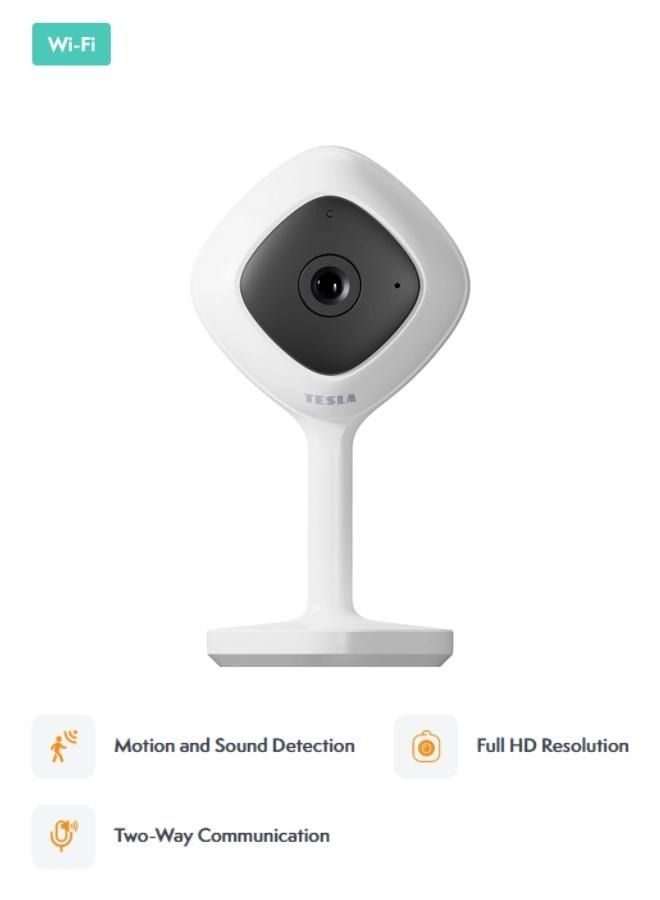 Smart Mini Security Camera Mini with Two-Way Talking, Motion & Sound Detection, works with Google, Alexa & Tesla Home App