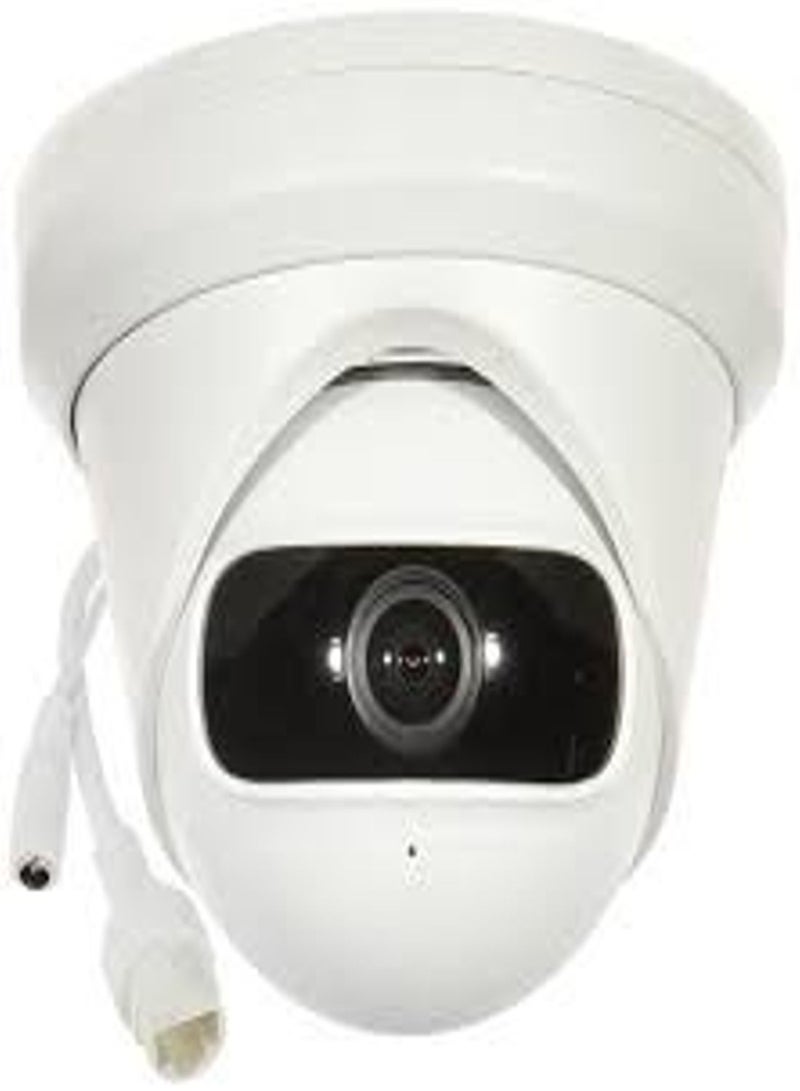 4 MP Super Wide Angle Fixed Turret Network Camera, 1.68mm Fixed Lens, Up to 10m IR Range, 180°Super Wide Field of View, H.265+ Compression, RJ45 ETH, microSD Slot, White | DS-2CD2345G0P-I