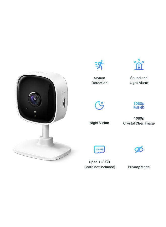 TP-Link Tapo C100 Indoor Home Security Wi-Fi Camera with Night Vision, 1080p High Definition - White