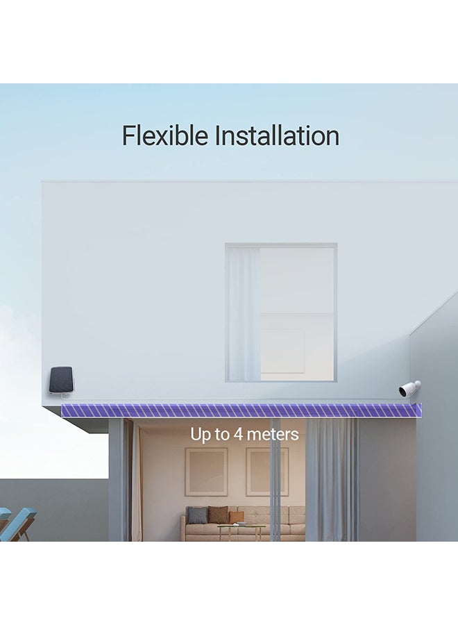 Solar Panel Power Supply for Wireless Outdoor Security Camera, Compatible with EZVIZ BC1C (eLife), BC1 Sets & C3A, IP65 Waterproof, 4 Meters Cable, Adjustable Mount, Continuous Power Supply