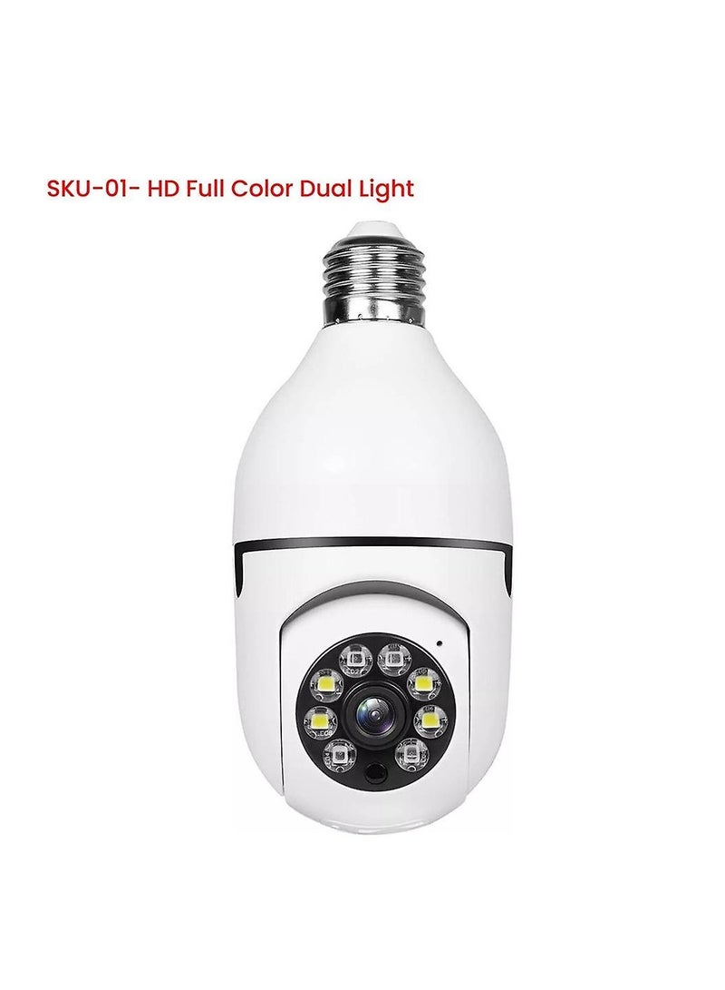 Wireless WiFi Bulb Camera Security Camera 360° Panorama Full HD 1080P Home Camera with HD Night Vision Home Baby Monitor