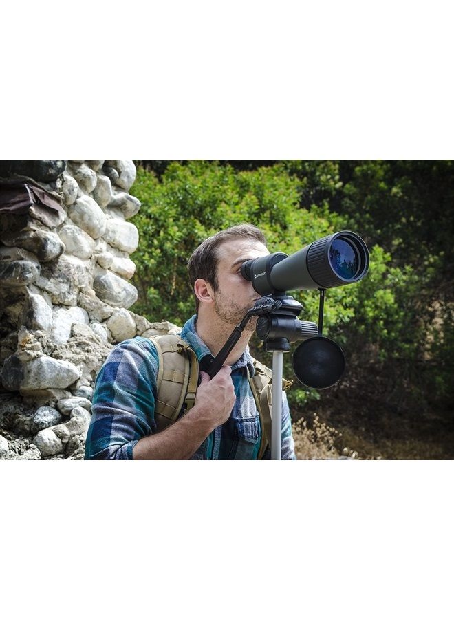 Benchmark 25-125x88 Waterproof Straight Spotting Scope, Green/ Black