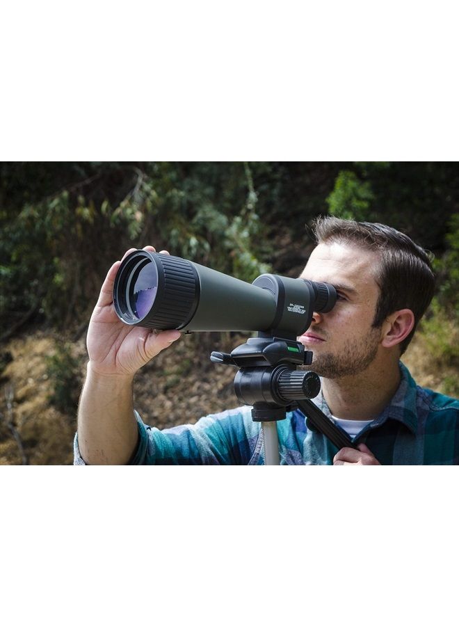 Benchmark 25-125x88 Waterproof Straight Spotting Scope, Green/ Black