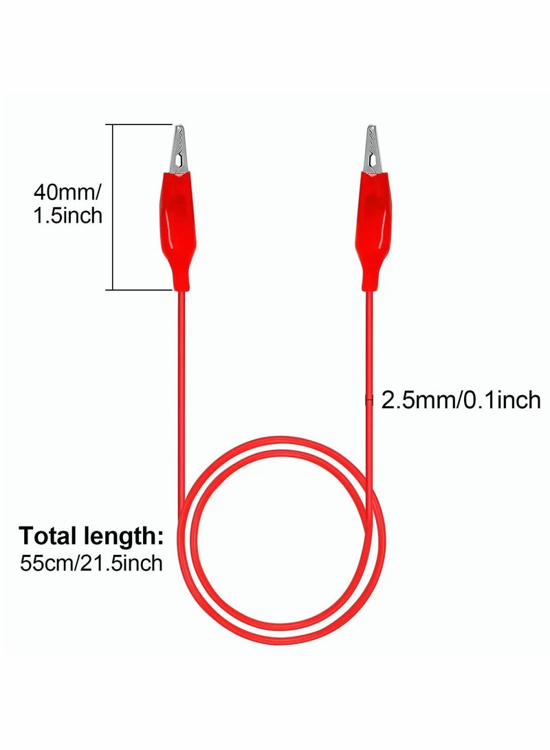 Alligator Clips Electrical, 5-Color 21.5inch Test Leads with Alligator Clips, Stamping Jumper Wires for Electrical Testing, Circuit Connection, Experiment, 20 PCS