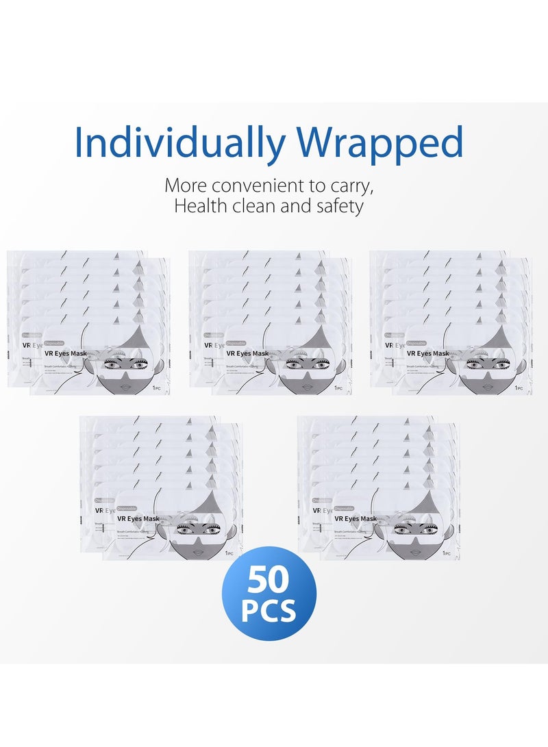 50pcs VR Face Cover - Individually Wrapped, Sweat and Skin Friendly for Oculus Quest 2/Quest Pro, Thickened Design, Easy Carrying for VR Headset