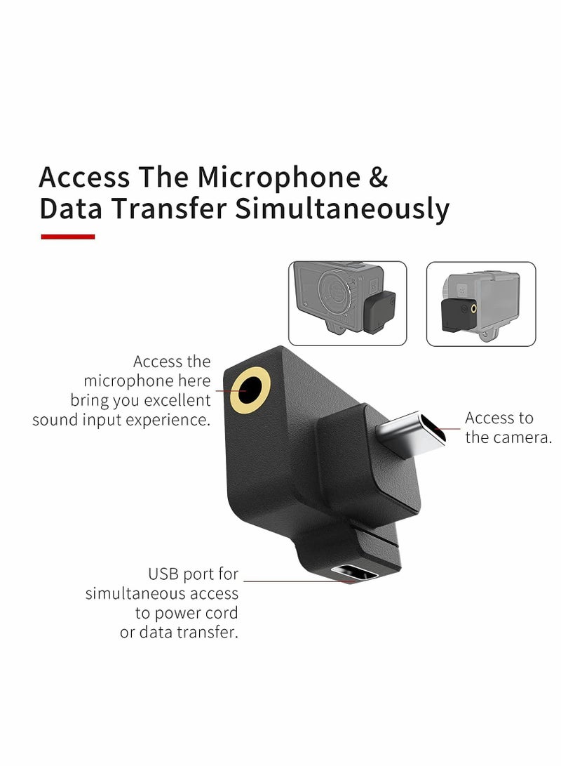 Dual 3.5mm/USB-C Mic Adapter, Accessories for OSMO Action Camera