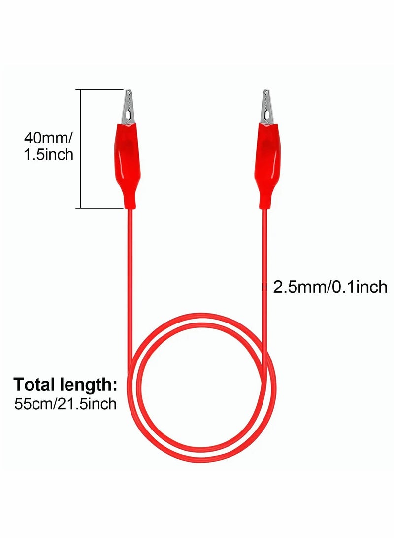 Alligator Clips Electrical, 5-Color 21.5inch Test Leads with Alligator Clips, Stamping Jumper Wires for Electrical Testing, Circuit Connection, Experiment, 20 PCS