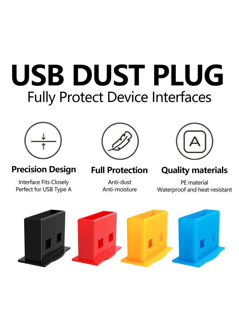 20PCS USB Anti Dust Cover Plugs,USB Type-A Dust Stopper,PE Heat Resistant Material,USB Cap Port Protector,Anti Dust Cover Protector Plugs Cap,for USB Type-A Female Ports(Black)