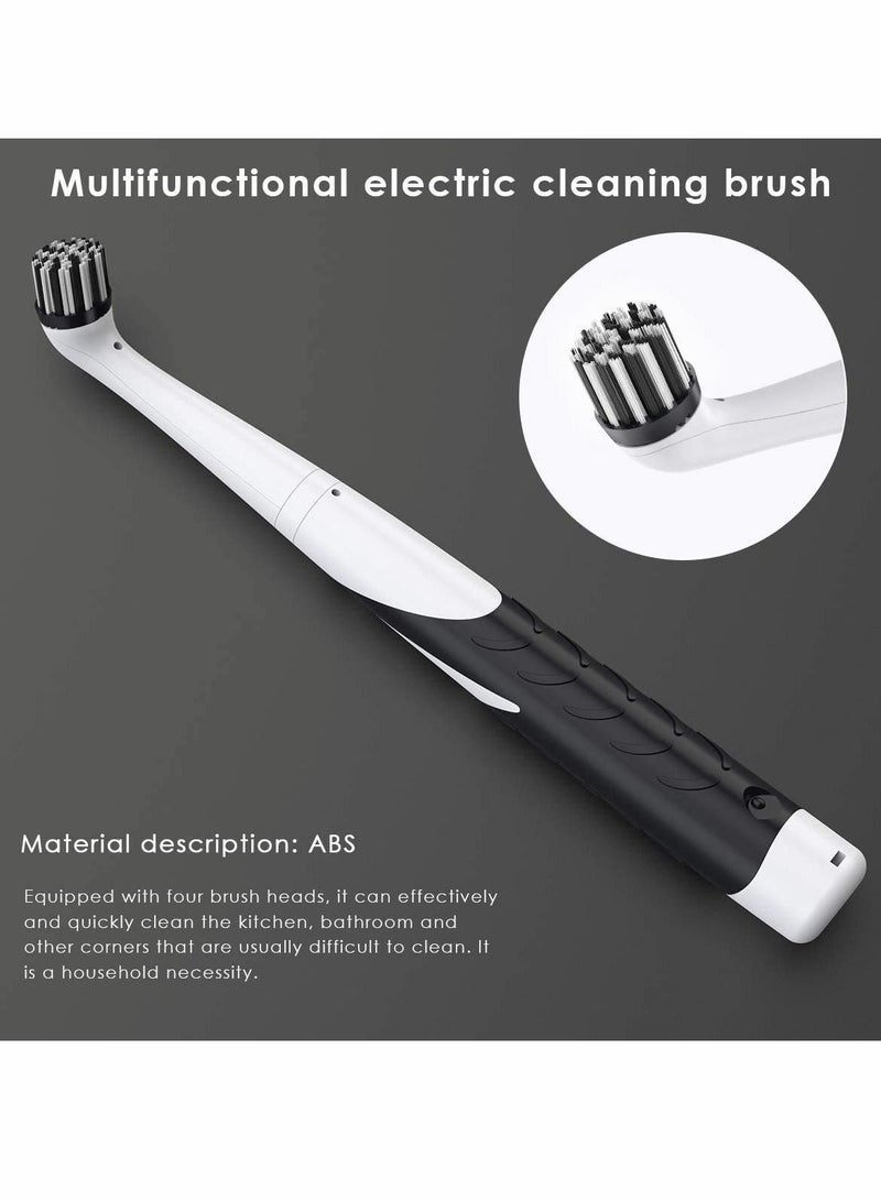 Electric Sonic Cleaning Brush Sonic Sink Scrubber with 4 Brush Head Cleaning Brush Oscillating Cleaning Tool Power Brush Handheld Cordless Electric Scrubber