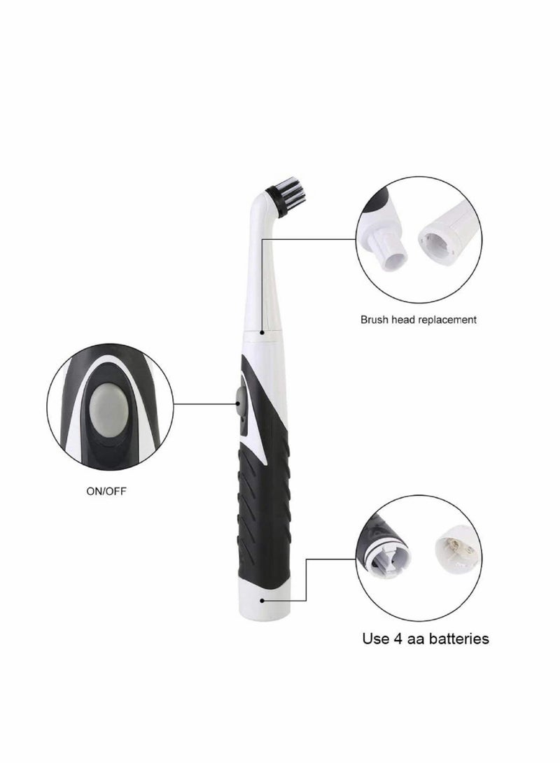 Electric Sonic Cleaning Brush Sonic Sink Scrubber with 4 Brush Head Cleaning Brush Oscillating Cleaning Tool Power Brush Handheld Cordless Electric Scrubber