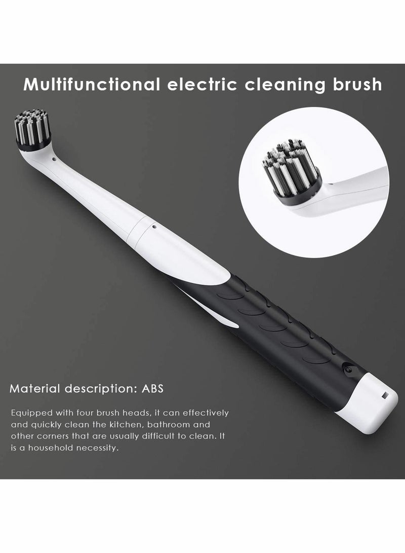 Electric Sonic Cleaning Brush Sonic Sink Scrubber with 4 Brush Head Cleaning Brush Oscillating Cleaning Tool Power Brush Handheld Cordless Electric Scrubber