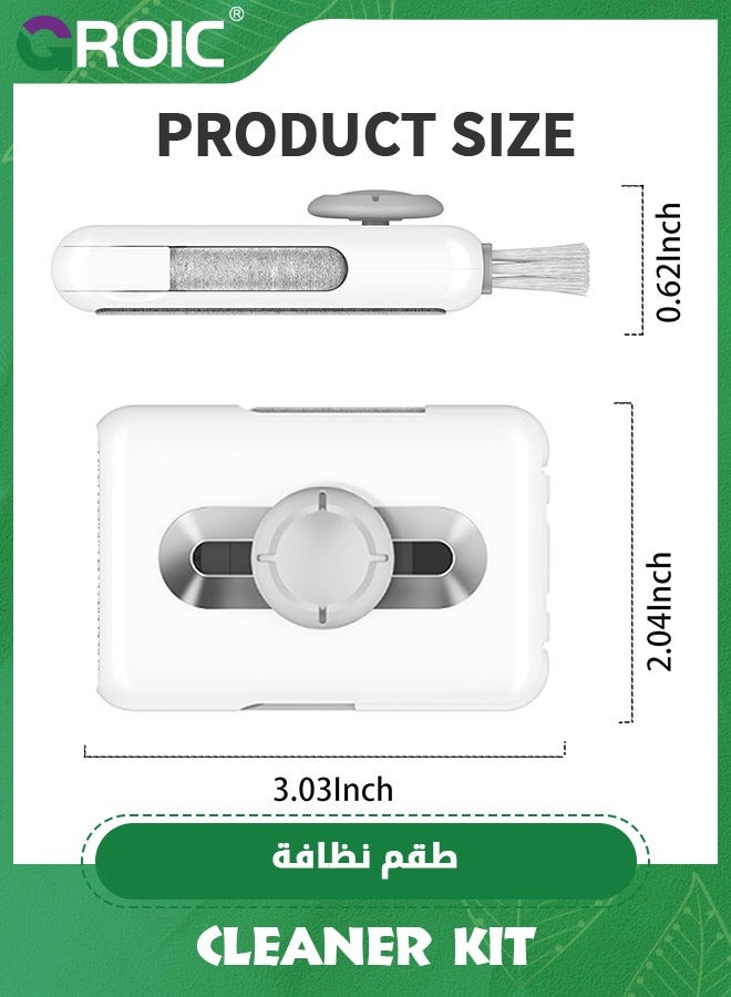 White Cleaner Kit for Airpod, Keyboard Cleaner for Laptop, MacBook, Screen Cleaner with Microfiber Cloth, Multifunctional Cleaning kit for Keyboard/Earphone/Smartphone/Tablet
