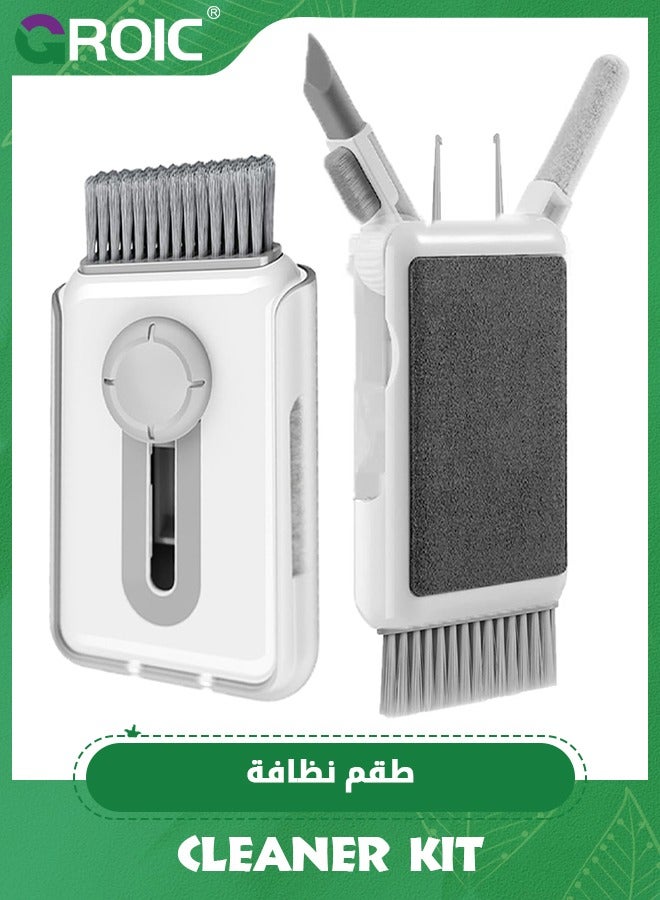 White Cleaner Kit for Airpod, Keyboard Cleaner for Laptop, MacBook, Screen Cleaner with Microfiber Cloth, Multifunctional Cleaning kit for Keyboard/Earphone/Smartphone/Tablet