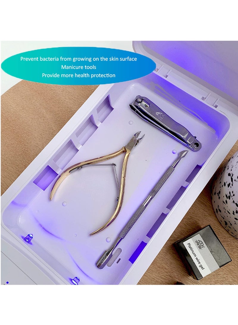 Sterilization Box, Plastic Clean Multipurpose UV Ultraviolet Sterilizer for Manicure Salon,tweezers, Scissors, Jewelry, Phone, Watch, Keys