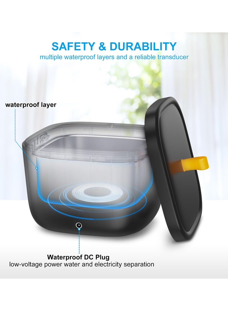 Ultrasonic Cleaner for Retainer, Denture, Mouth Guard, Aligner, Whitening Tray, Toothbrush Head, 43kHz 255ML Ultrasonic Retainer Cleaner Machine, UV Ultrasonic Jewelry Cleaner for Ring Diamond