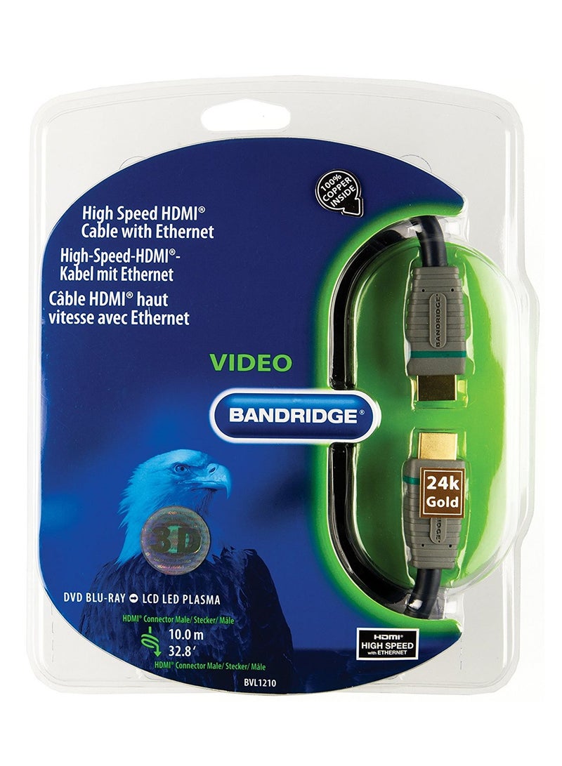 High Speed HDMI Cable With Ethernet Blue