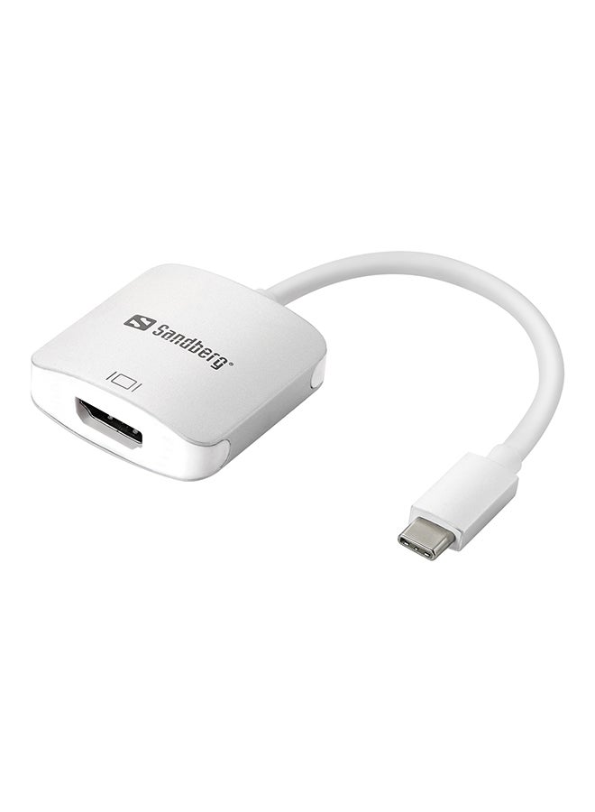 USB-C To HDMI Link Cable Aluminium/White