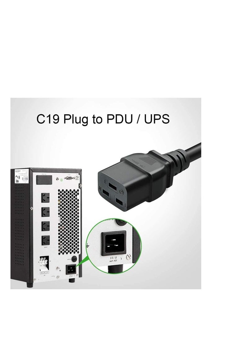 C19 Power Cable UK Mains Plug to IEC 320 C19 Extension Cord Leads 1.5M